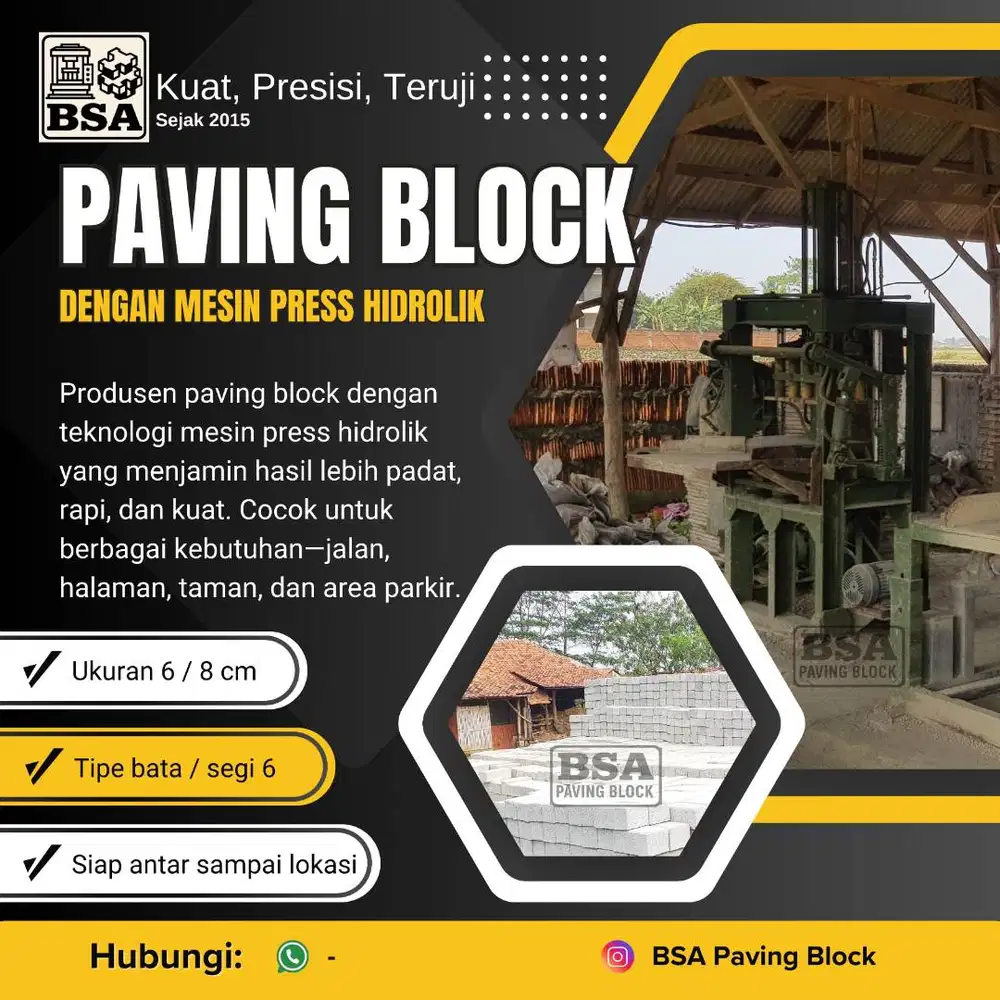 Paving Blok Press HIDROLIK K300 Paping Blok Tru Pave Bata Hexagon 6cm