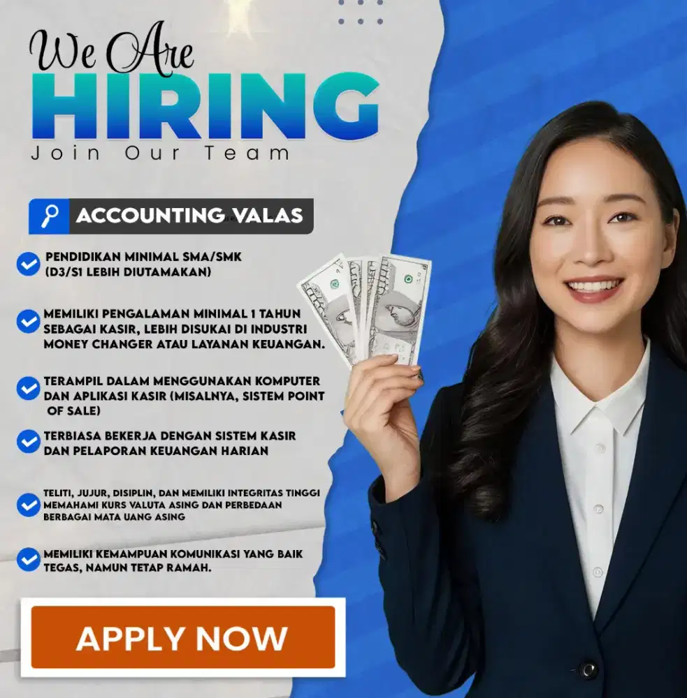 DICARI ACCOUNTING /ADMINISTRASI DI UTAMAKAN MEMPUNYAI PASSPORT