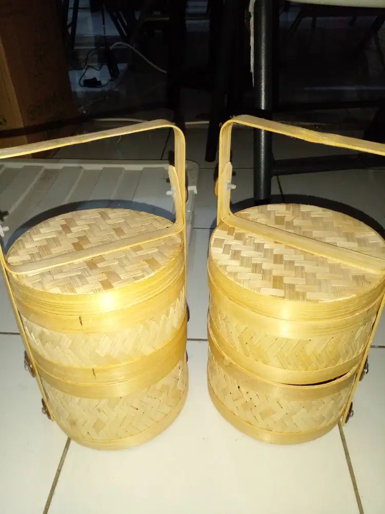 Rantang Bambu 25 cm Susun Dua