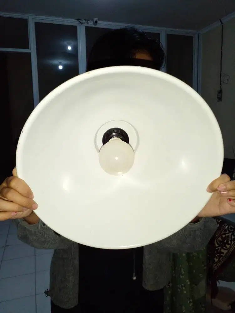 Kap lampu gantung hitam diameter 35cm + lampu