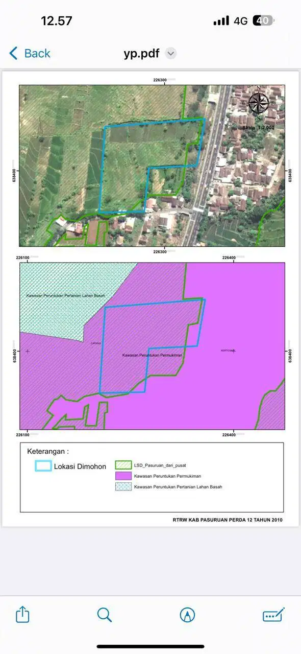 Dijual Komersial Area Tanah Luas Strategis Raya Purwodadi Pasuruan