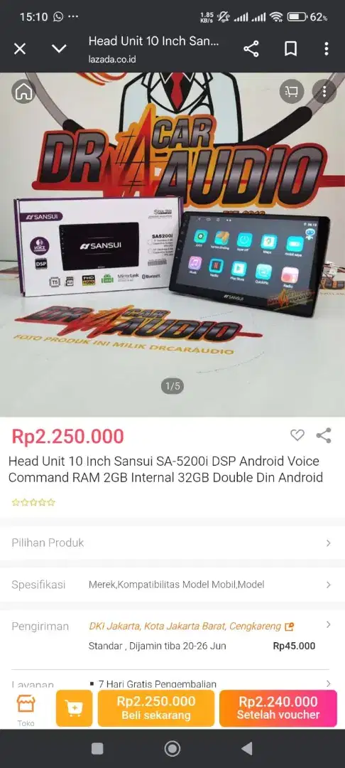 Android car play 10 inch Sansui SA-5200I