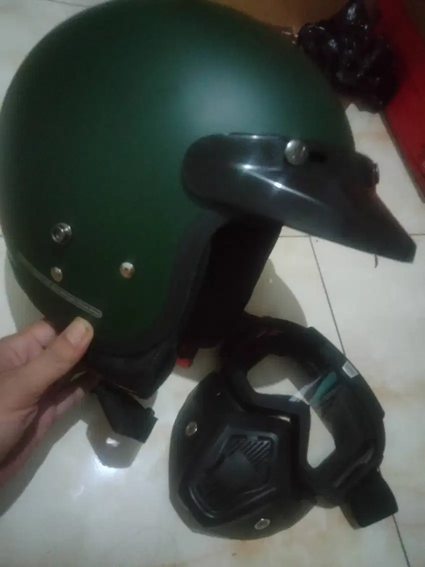 Helm with masker and googles