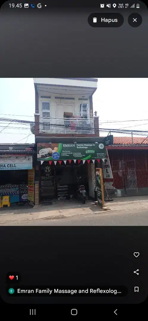 Takeover Usaha Family Massage dan Warkop. Jual rugi.