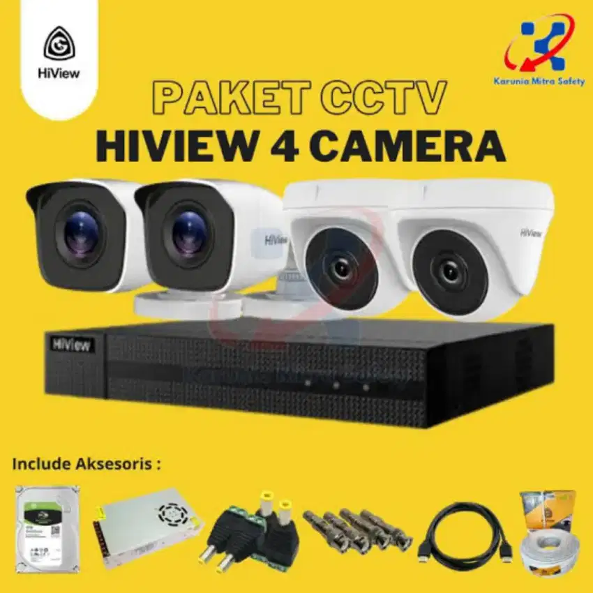 Paket CCTV 4 Channel Hiview Full HD 1080p