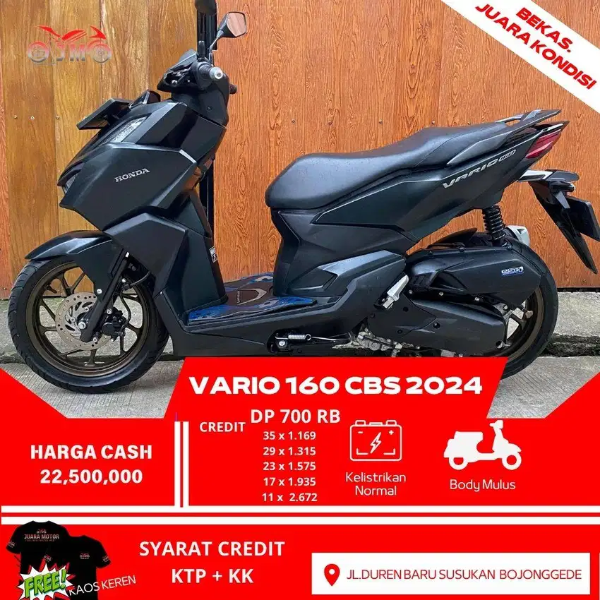 VARIO 160 CBS 2024 LIKE NEW MULUS NO PR NO KENDALA CREDIT DP 700 RB
