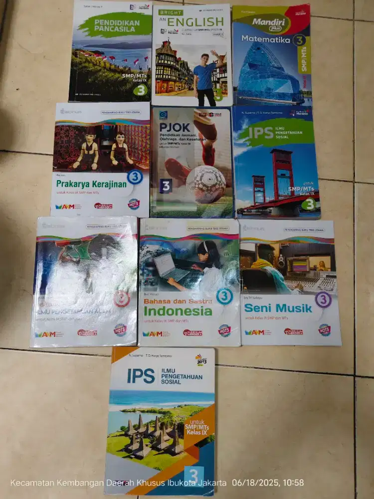 Buku sekolah SMP 9 kurikulum merdeka