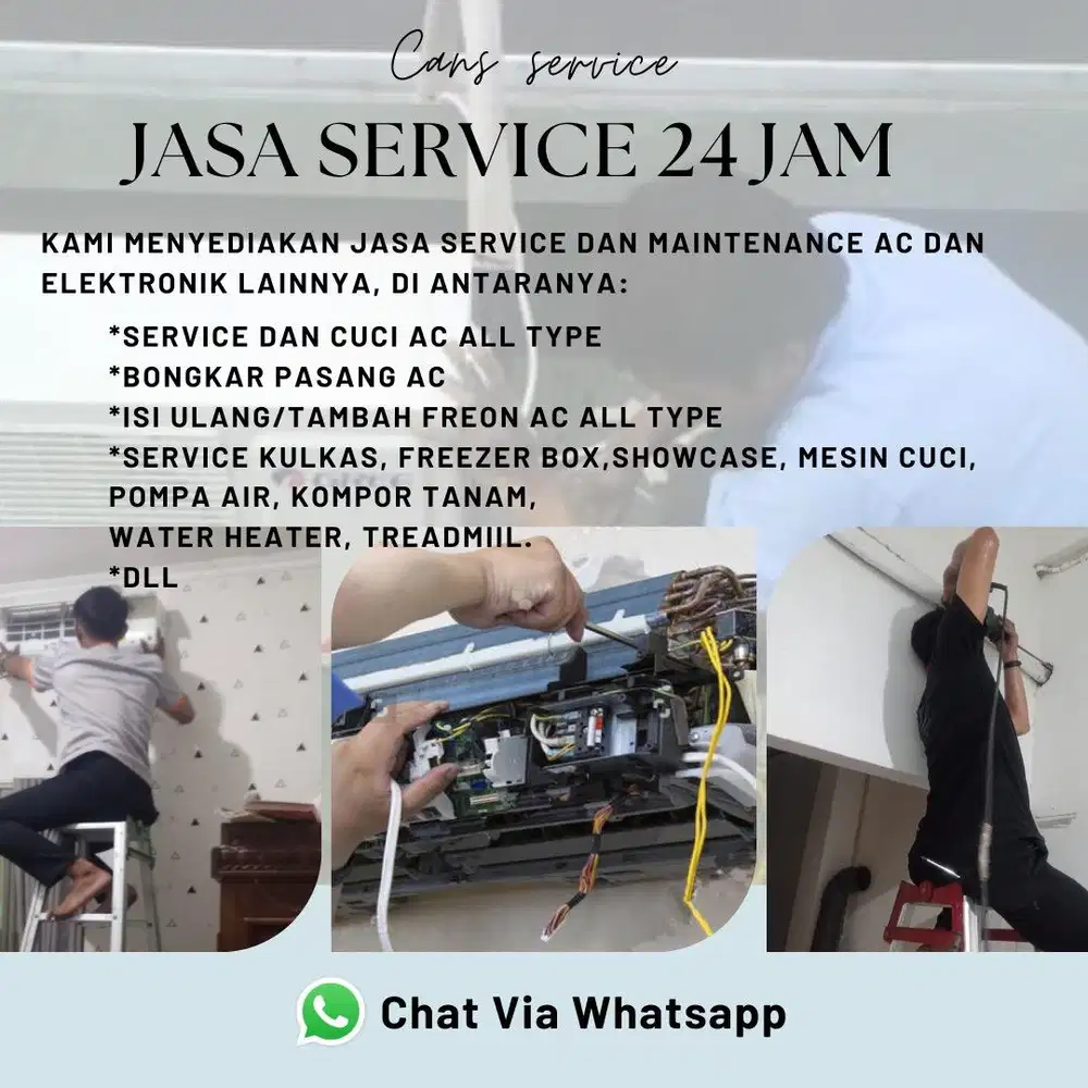 Service AC,Kulkas,Mesin Cuci,Freezer Box,Dispenser,Treadmill, Sedati