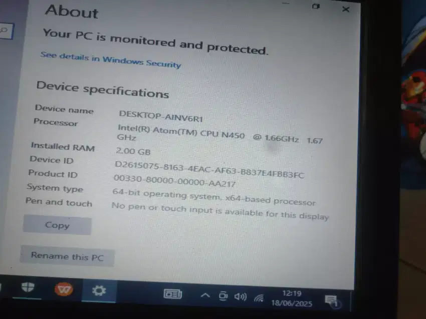 Notebook acer aspire one model nav50