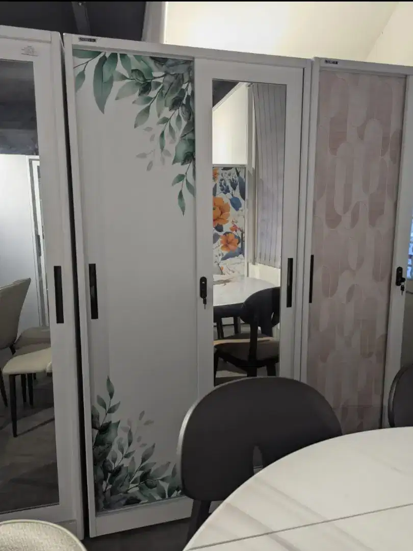 Murah Lemari Pakaian Sliding 2pintu Full Besi Cermin