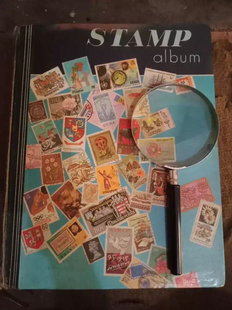 Stamp Album antik, tua, lawas, jadul. berbagai negara jumlah 1.104 pcs