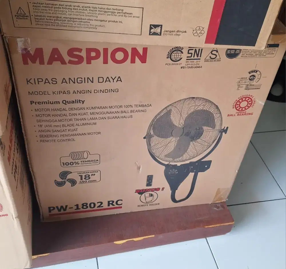 Kipas Angin Dinding Wall Fan Maspion 18 inc PW-1802 RC