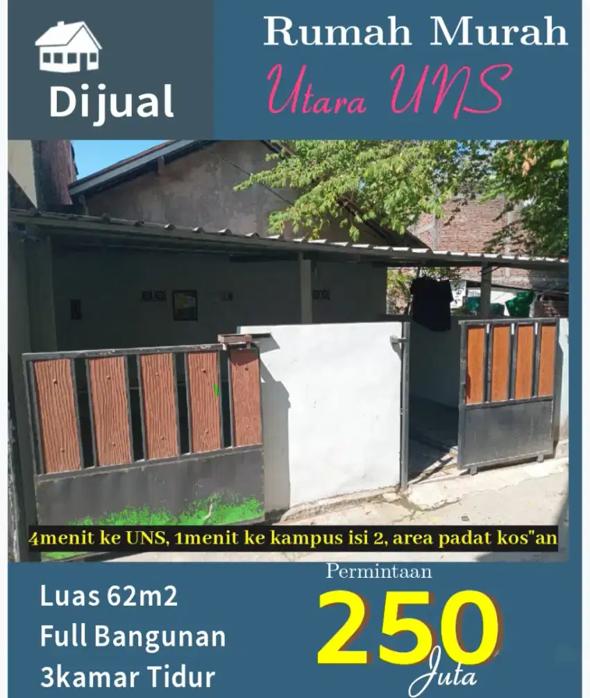 Rumah 62 utara UNS solo