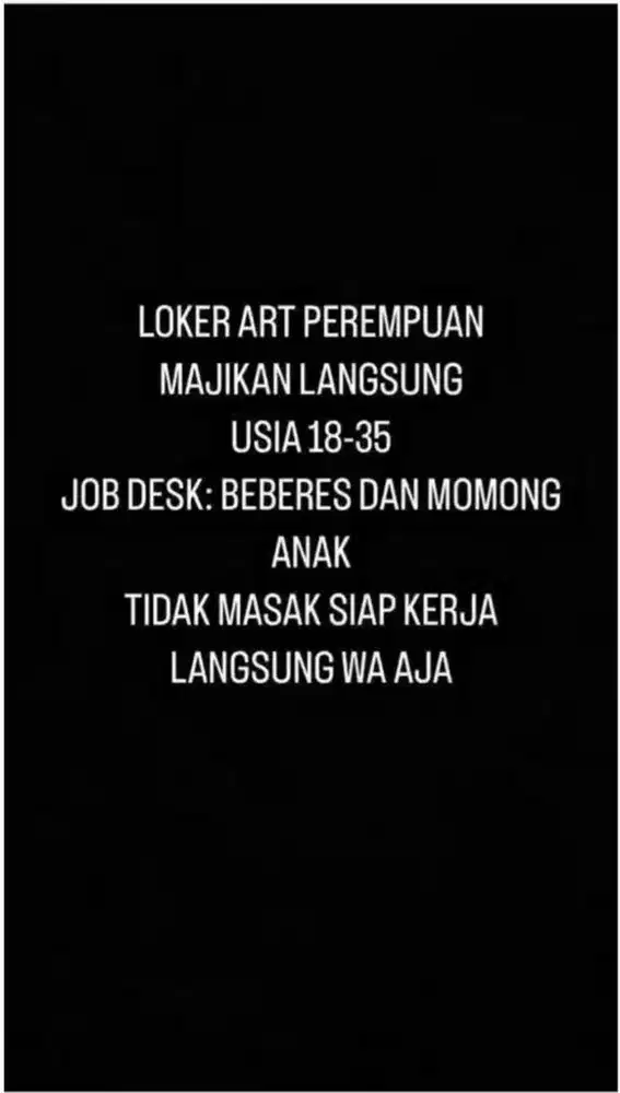 LOWONGAN KERJA ART LOKER ART NGINAP
