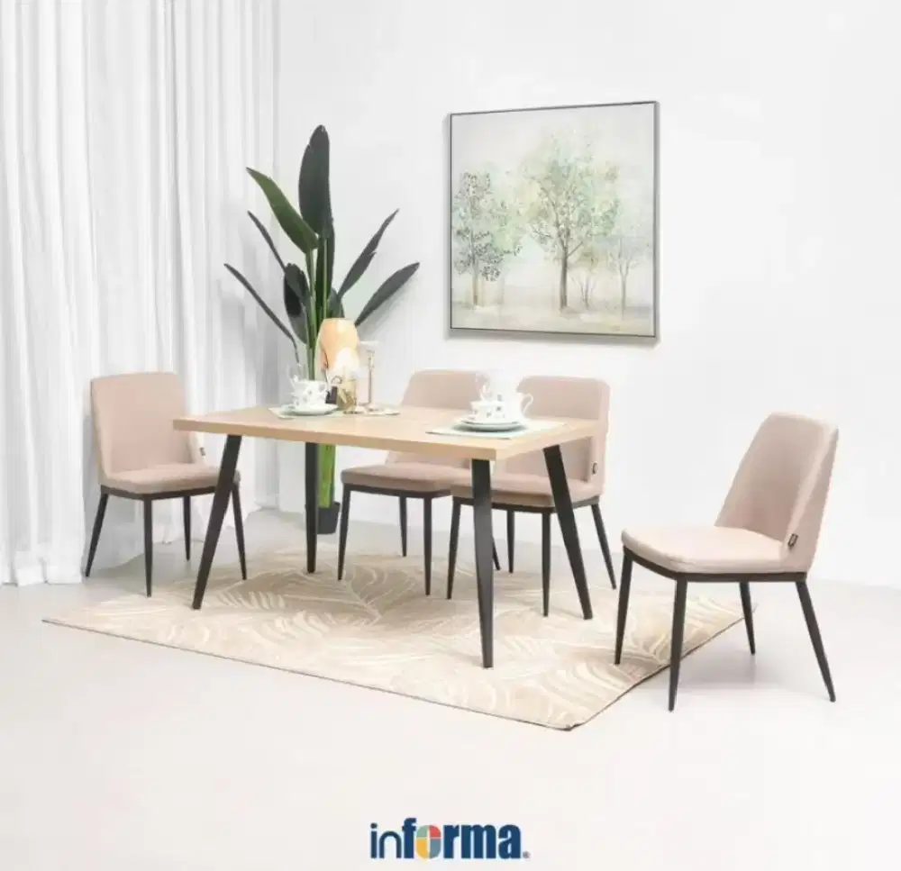 Informa Milgen Set Meja Makan + 4 Kursi