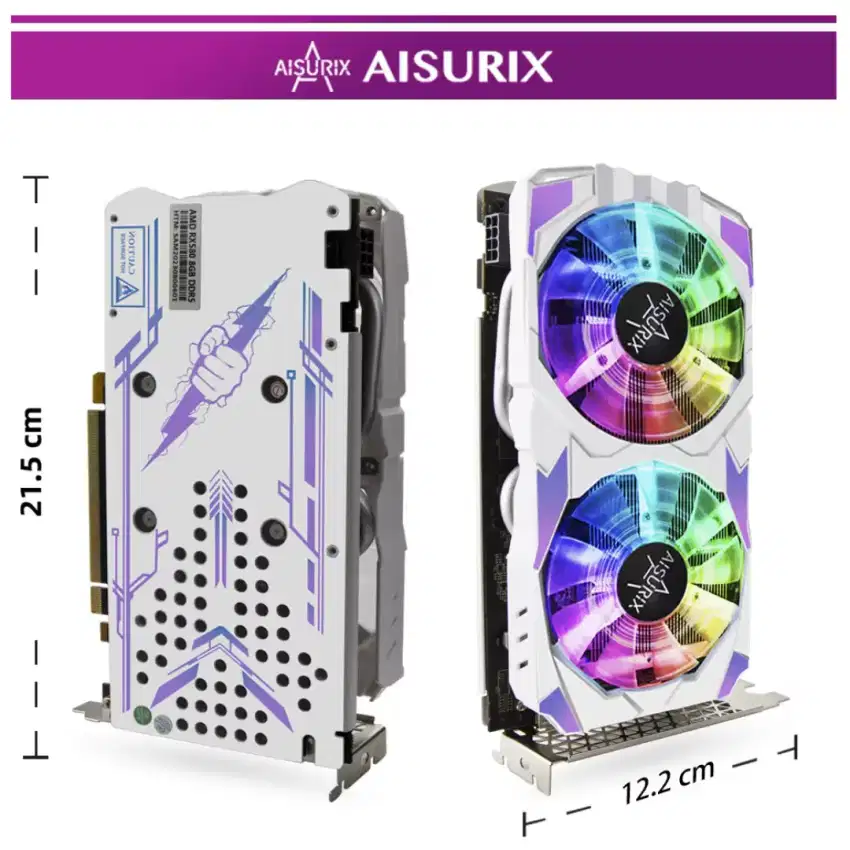 AISURIX RGB Glowing Graphics Card RX 580 8GB DDR5 256Bit