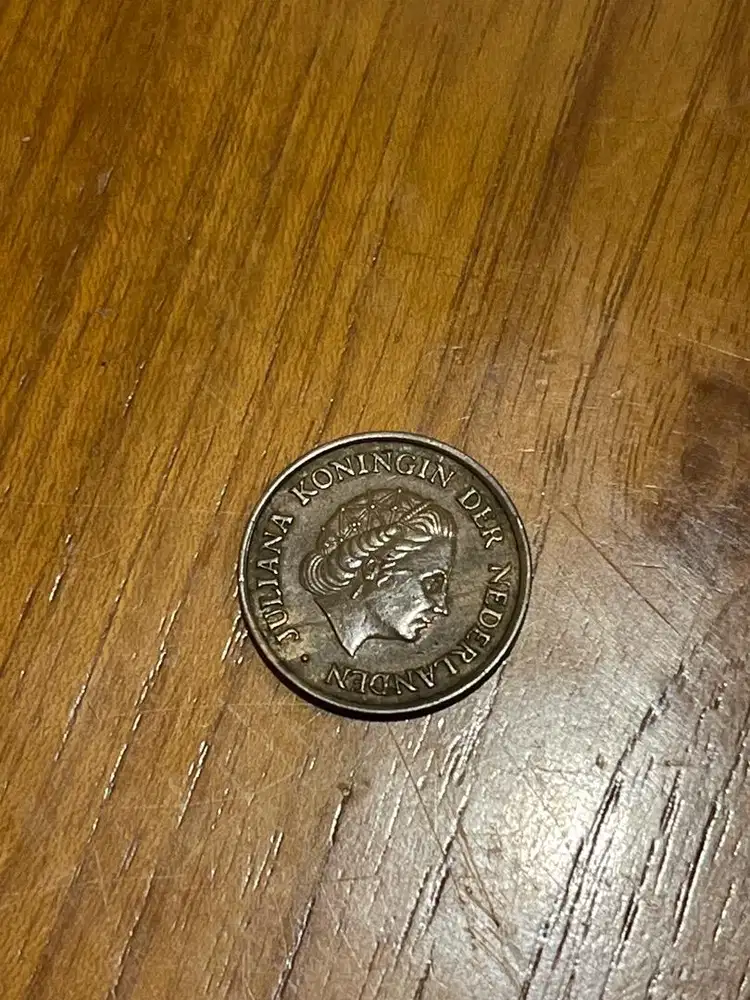 Koin Belanda Kuno Koningen Asli Gambar Ratu Juliana