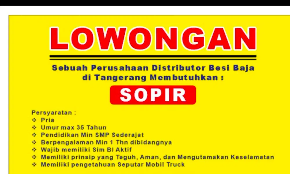 Lowongan Driver