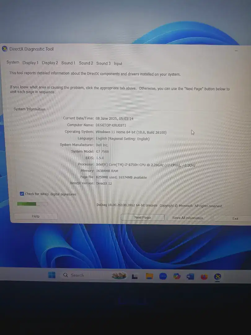 Dell G7 7588 i7 8750H dual vga nvidia gtx 1060 6gb ram 16gb/256gb