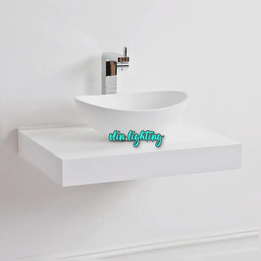 wastafel porselen putih