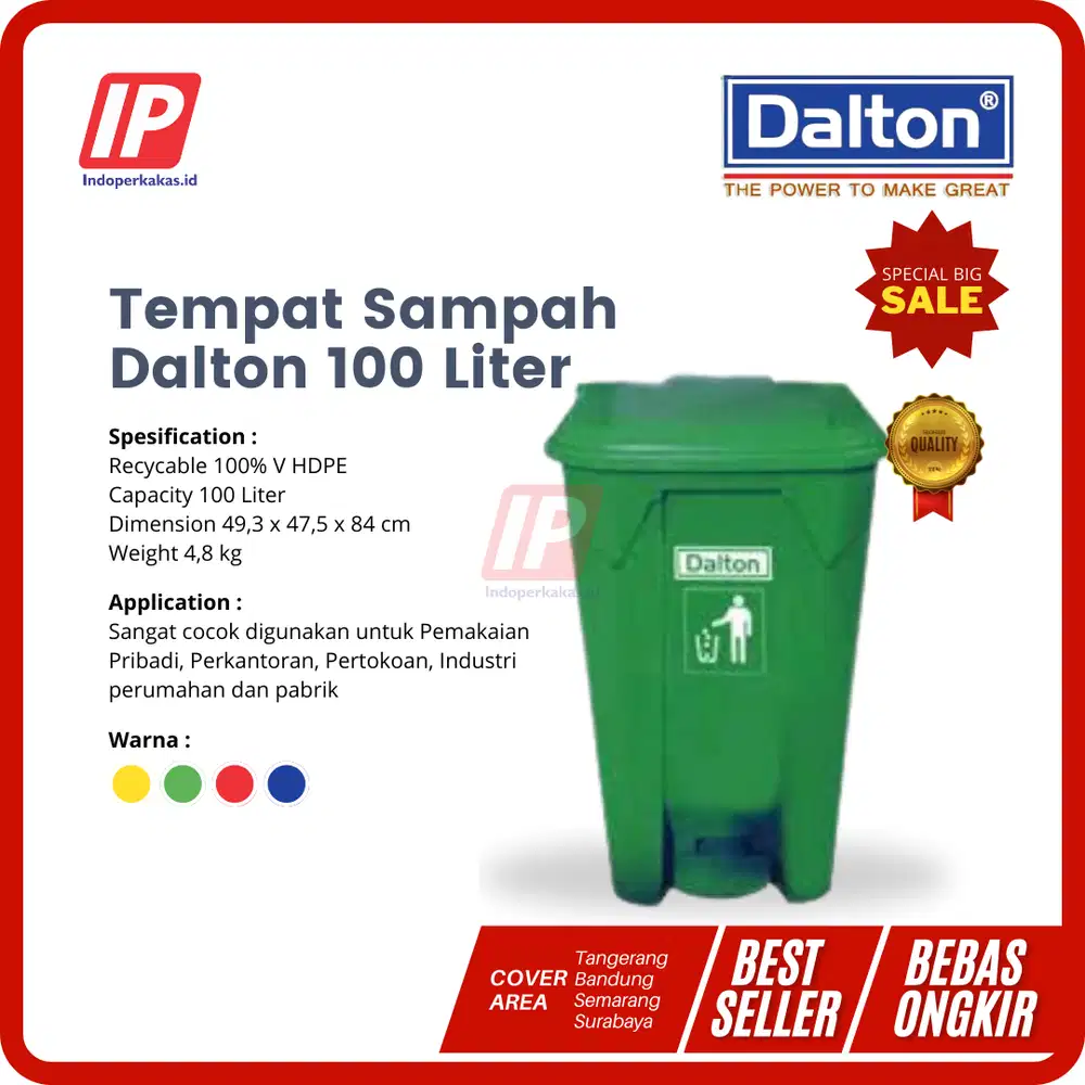 Tempat Sampah Dalton 100 Liter Pedal - Tempat Sampah Organik anorganik