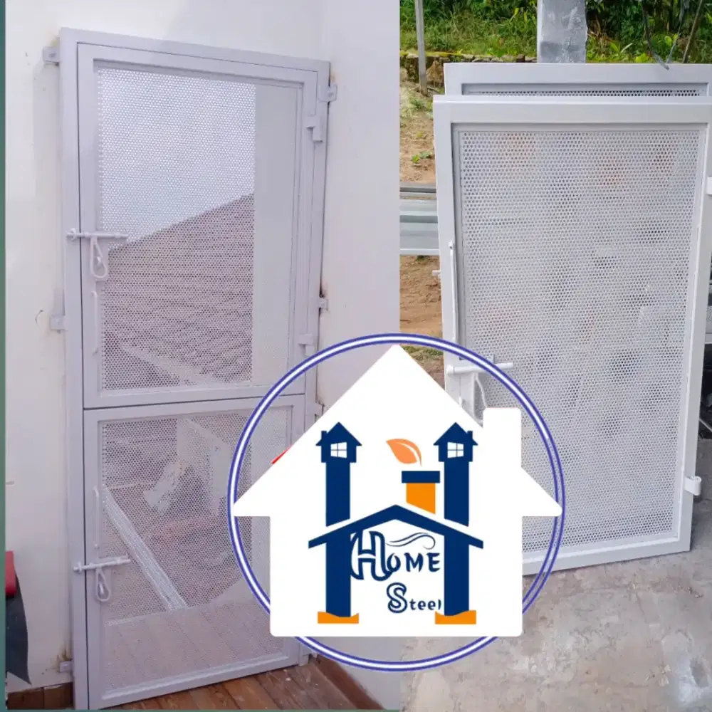 Pintu pagar kanopi tralis tangga plat bolong perforade