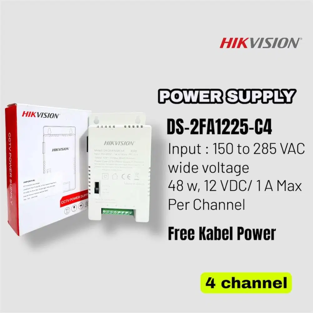 Power Supply CCTV Hikvision 4 Channel DS-2FA1225-C4 channel