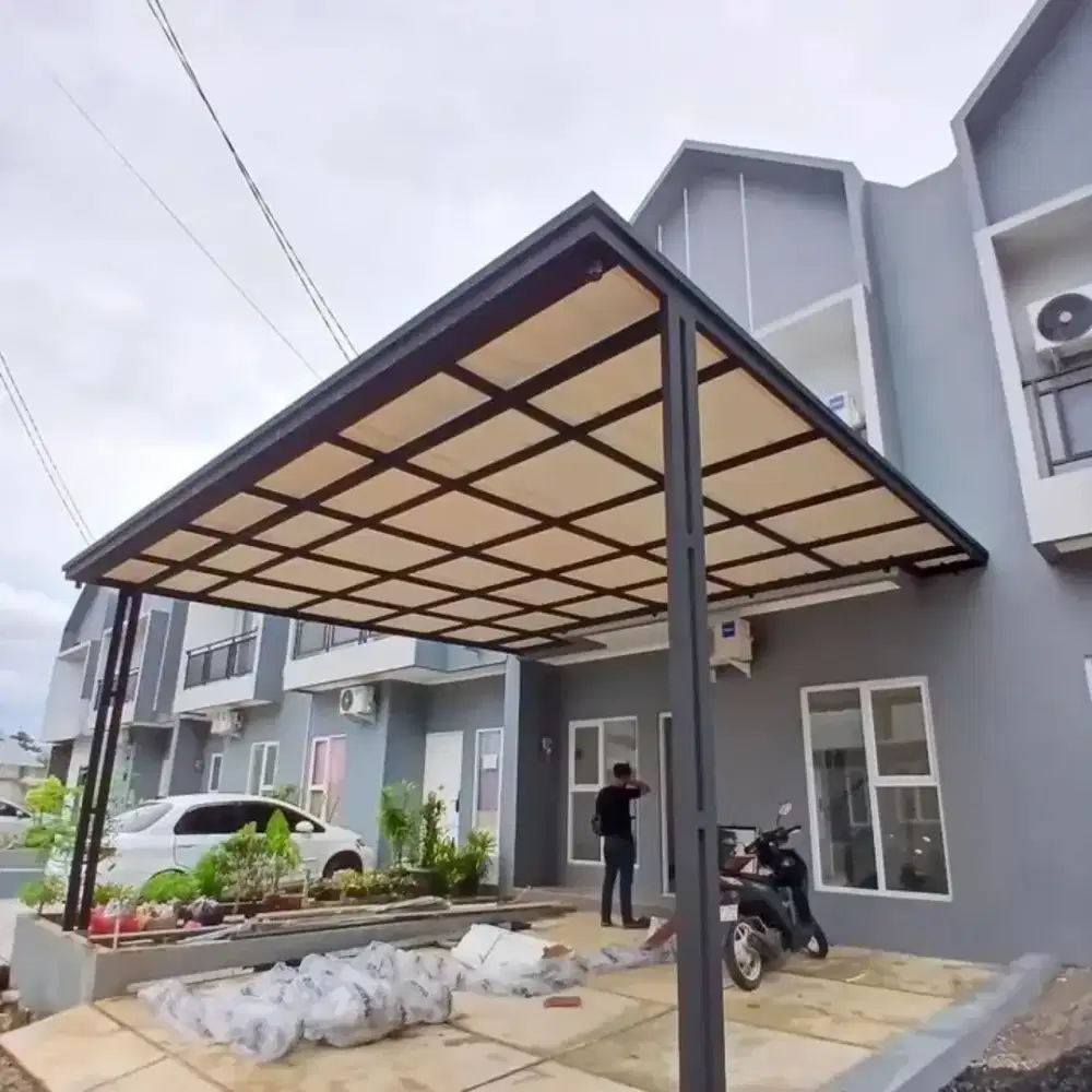 Menerima pembuatan kanopi besi hollow galvanis atap alderon rs