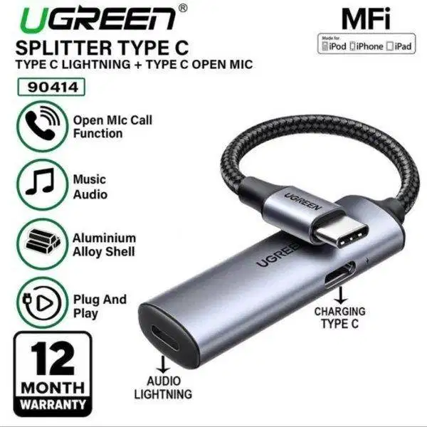 UGREEN CONVERTER C TO C + LIGHTNING 10CM - 90414