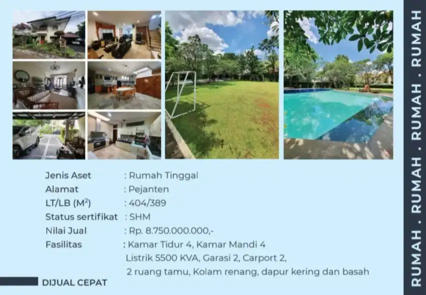 Dijual Rumah Siap Huni Pejaten Ada Swimming Pool