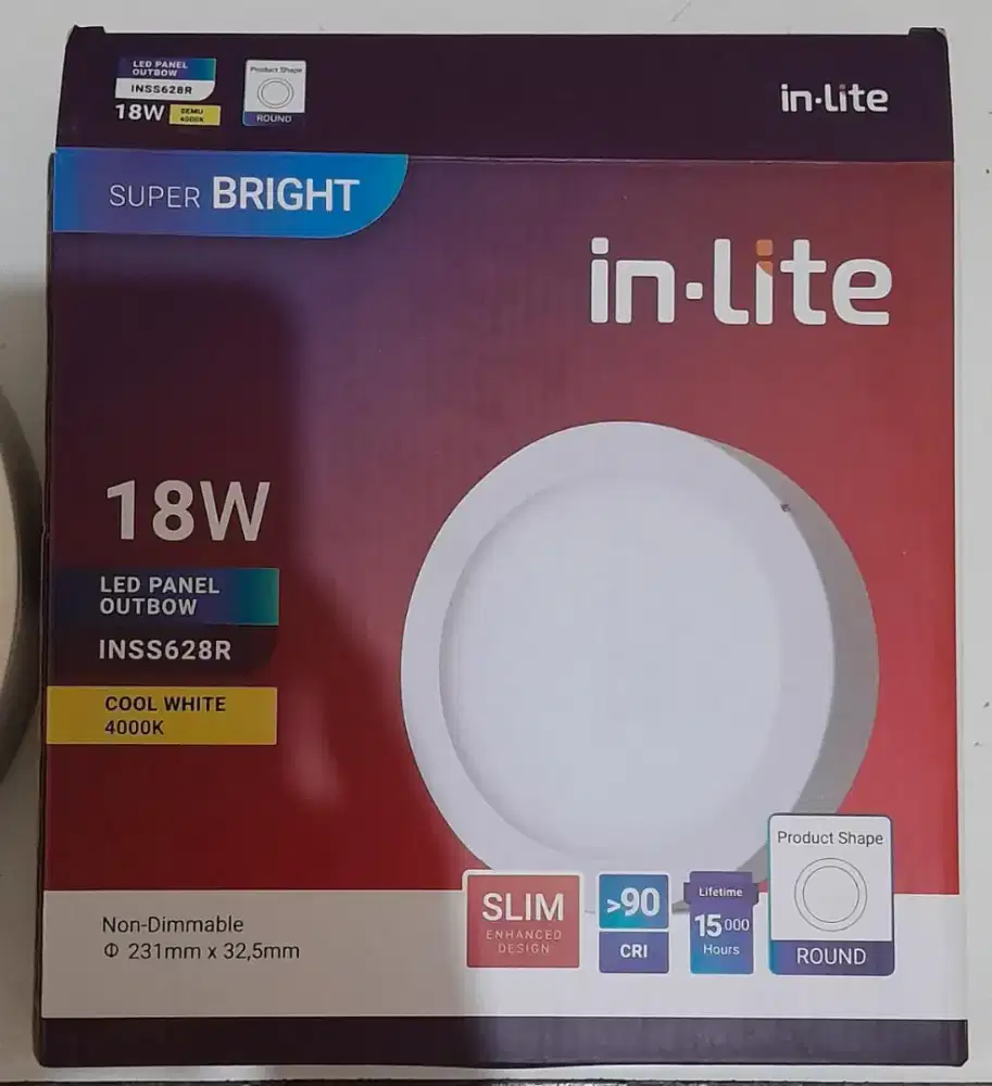 Lampu LED Outbow 18w  6 Buah merk Inlite Colour  Cool White