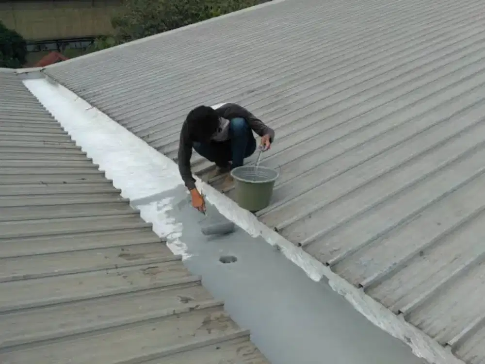 Seng Talang Lining FRP - Solusi Seng Talang Bocor - Pelapisan Talang