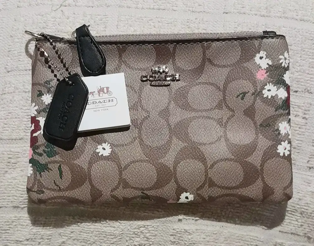 Dompet COACH/DOMPET MINI ZIPPER GU355 IMPORT/CARDHOLDER CN'KTWO TONE