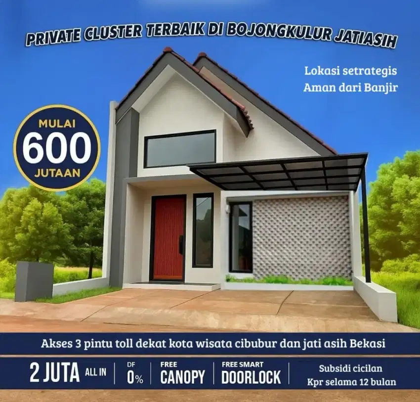 2jt bs PUNYA RUMAH! Cicilan th pertama 2jt/bln, dkt KOTWIS & GALAXY