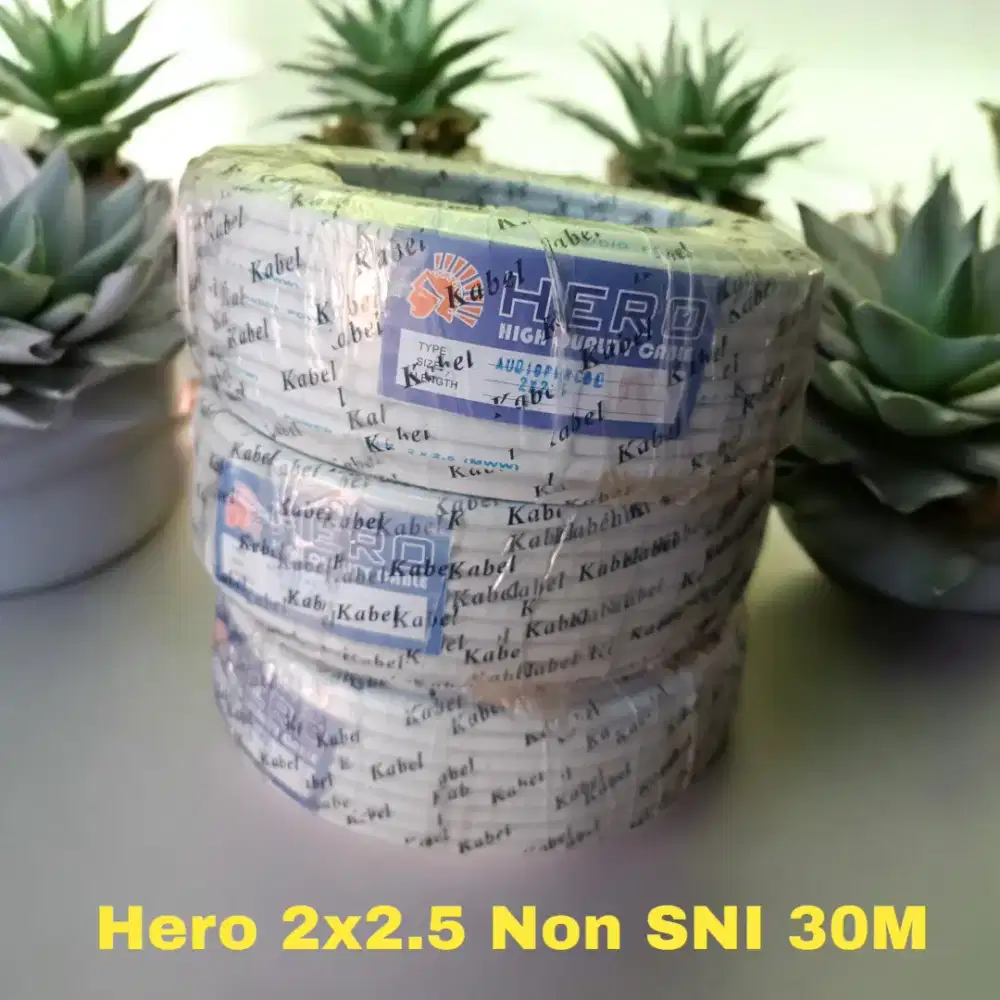 Kabel Listrik 2x2.5 panjang 30M Non SNI Merk Hero