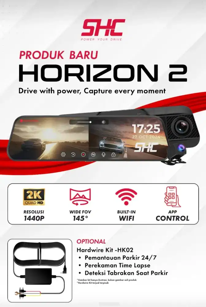 Dvr rekam wifi di mobil merk shc horizon2