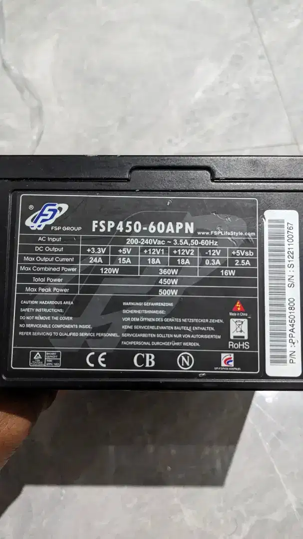 Power Suplay PSU FSP Max Power 500 Watt