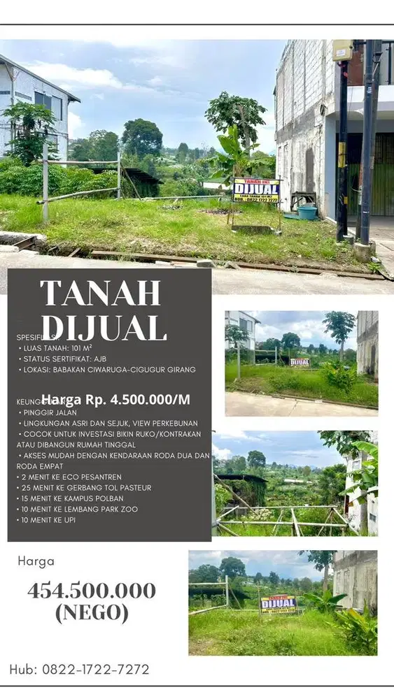 Tanah dijual pinggir jalan - Murah! TURUN HARGA