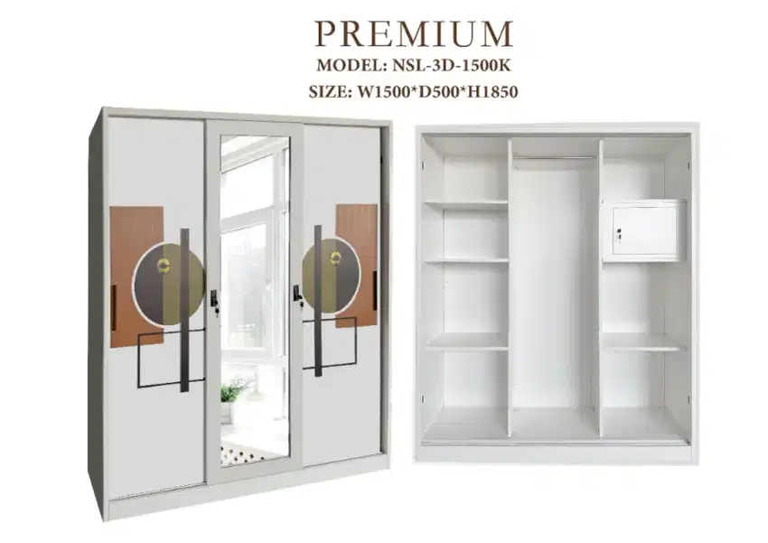 Lemari Jumbo 3 pintu Besi