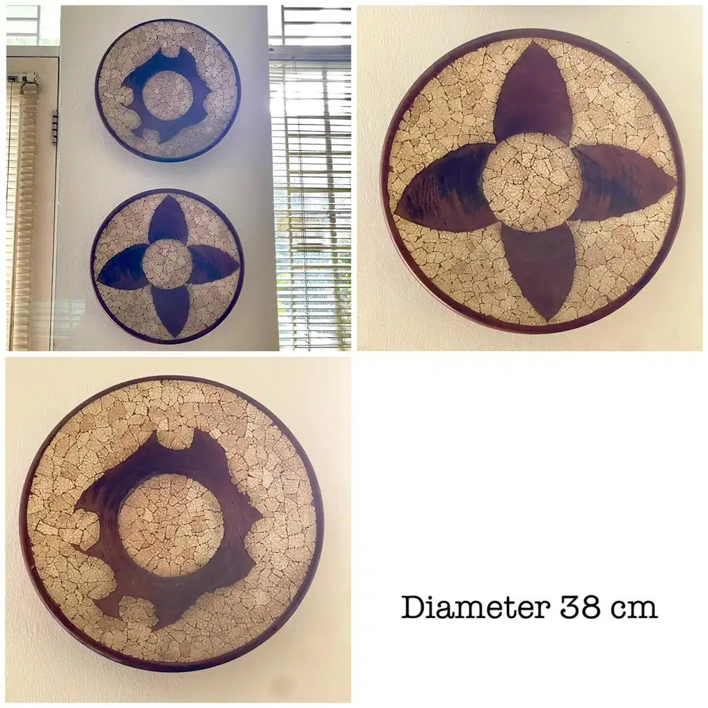 Piring Jati kuno hiasan dinding