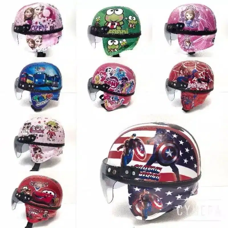 Helm anak karakter usia 1-3 tahun