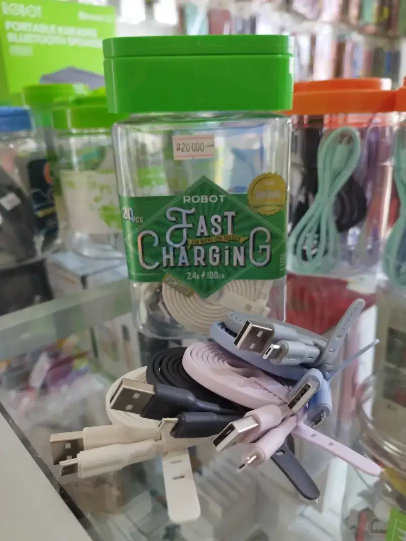 Kabel Data Micro Type-C Lightning USB Robot Olike Q-Top