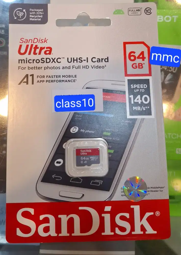 Kartu Memory Micro SD Sandisk 64 GB Ultra FHD 140MB/s