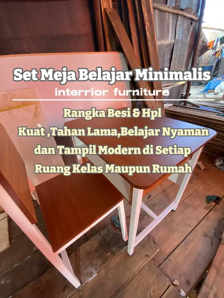 MEJA SEKOLAH BESI/MEJA BELAJAR BESI MINIMALIS KUAT DAN TAHAN LAMA