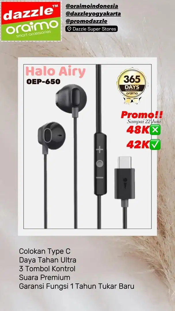 Headset Type C Oraimo OEP-650