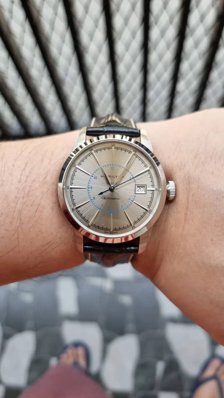 Hamilton American Classic 40 Mm RailRoad Automatic Gold Dial Alligator