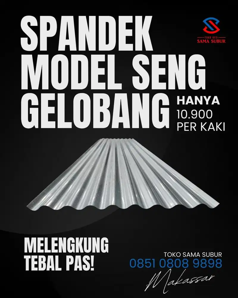 SPANDEK ZINCALUME MODEL SENG OMBAK