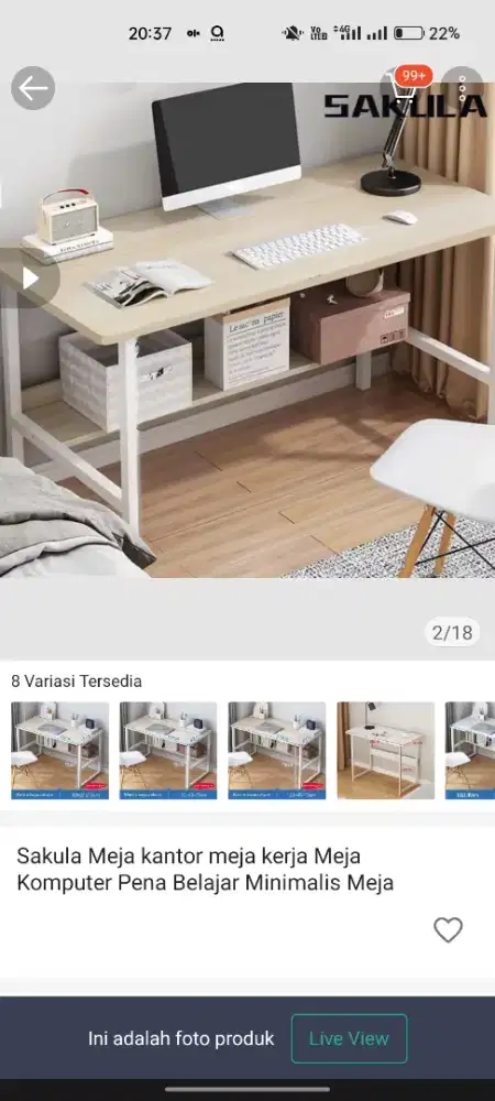 Sakula Meja kantor meja kerja Komputer Pena Belajar Minimalis Meja