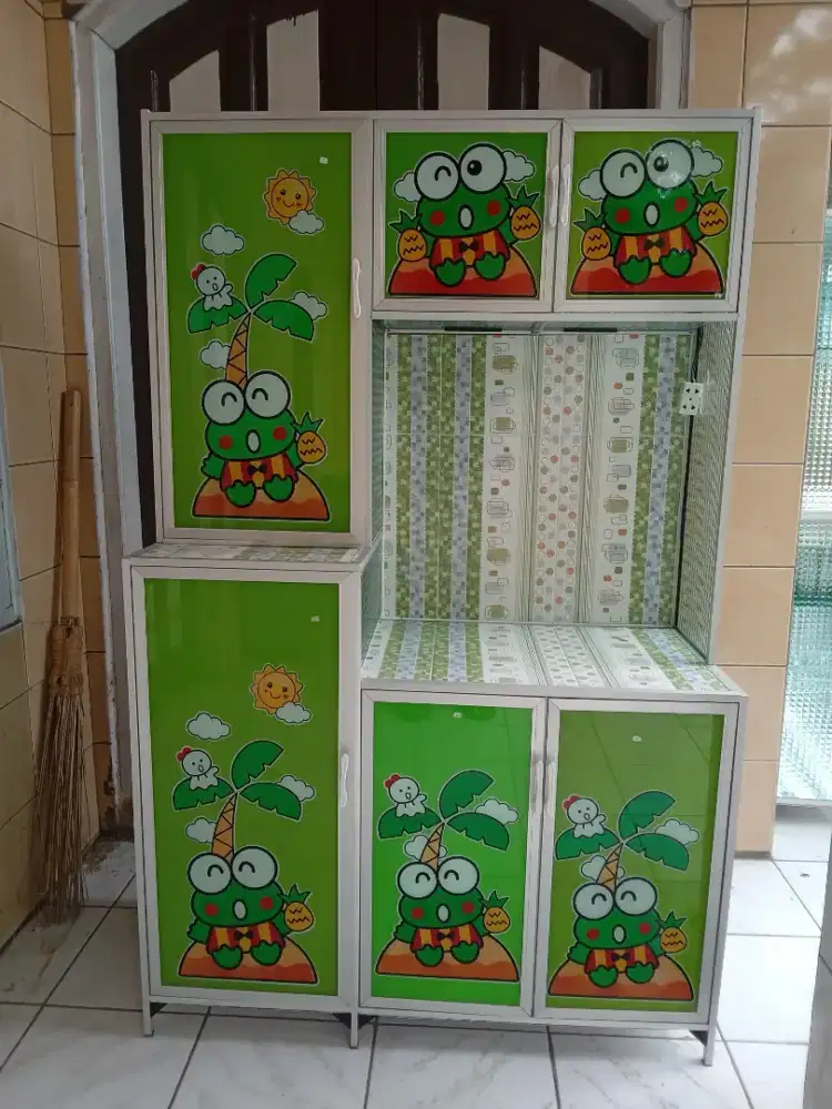 (Murah) Lemari Rak Piring Kaca Almunium Cod