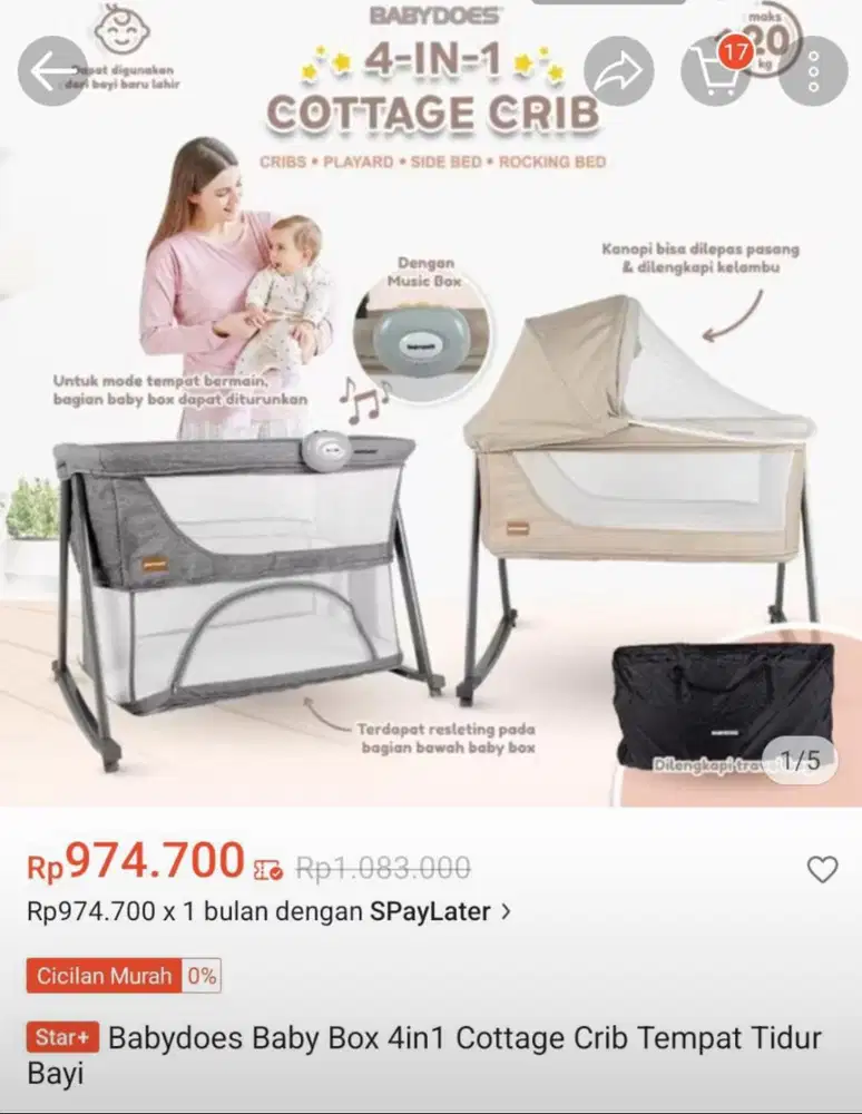 Box BabyDoes 4in1 Cottage Crib Tempat tidur bayo
